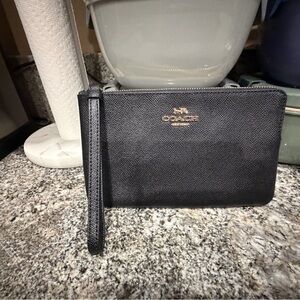 Coach Black Textured Wristlet